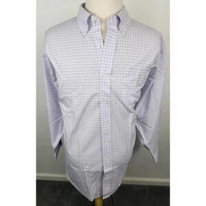 Jos A Bank Traveler Dress Shirt Men's 18 -33 Lavender Chex Button Cuff NWT